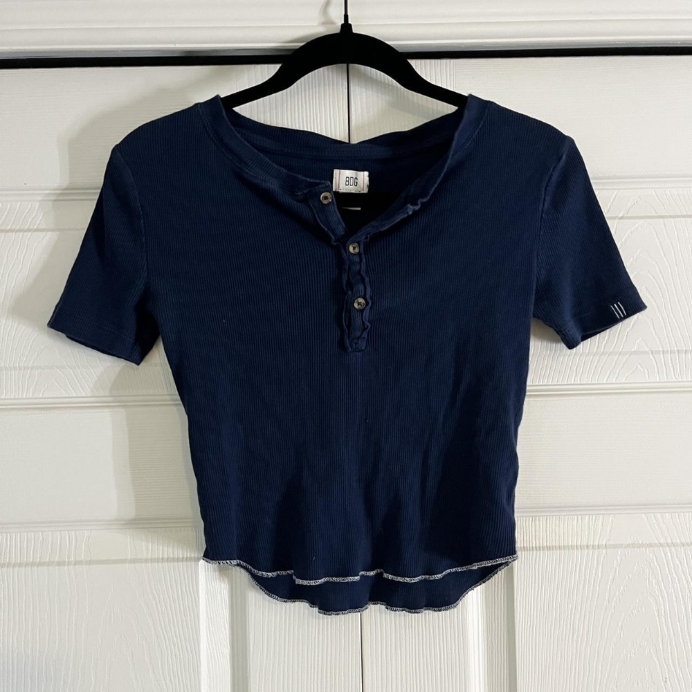 BDG Deep Blue Henley Top